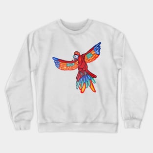 Red Majestic Flying Macaw Crewneck Sweatshirt